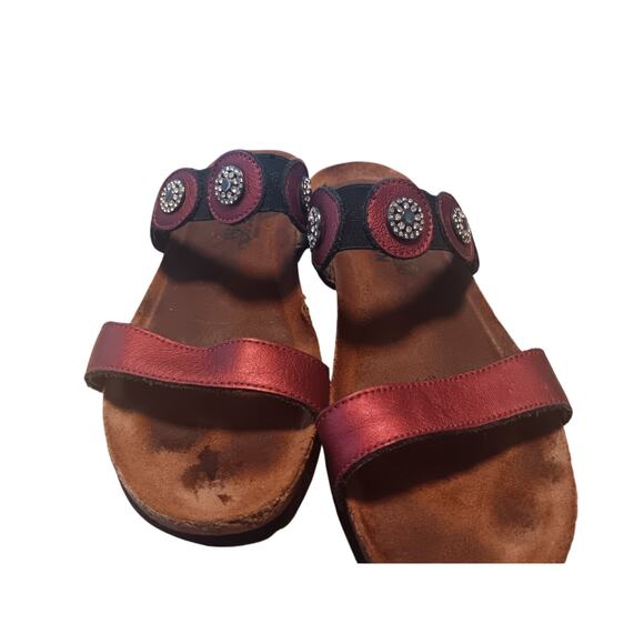 Naot Marissa slide sandals Made in Israel shimmer leather EU 39 US 8.5 - Picture 3 of 5